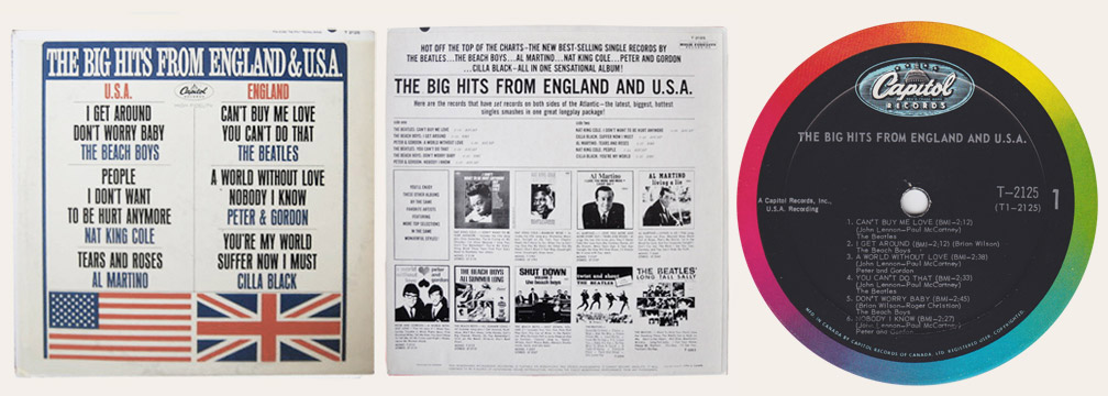 Big Hits From England And USA Canadian LP