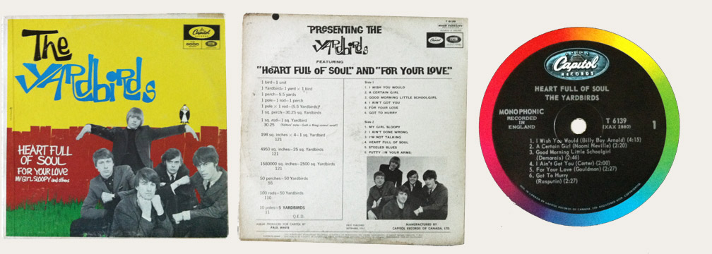 The Yardbirds Heart Full Of Soul Canadian LP