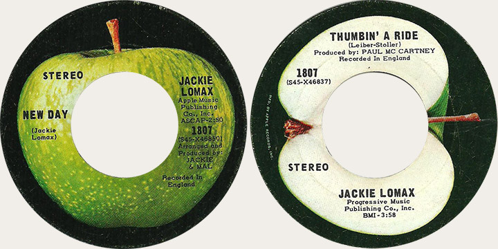 Jackie Lomax New Day Canadian Apple 45