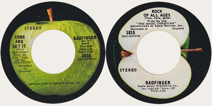 Badfinger Come And Get It Canadian Apple 45
