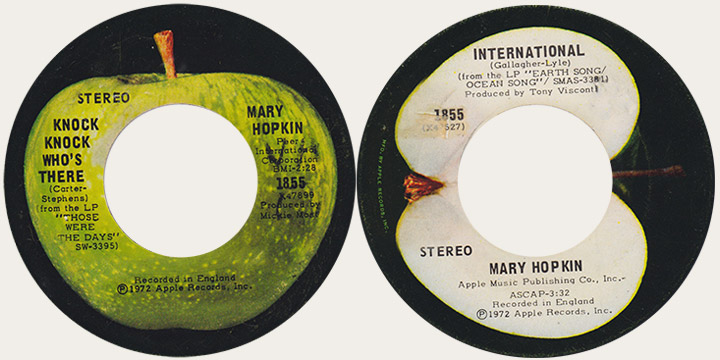 Mary Hopkin Knock Knowck WHo's There Canadian Apple 45